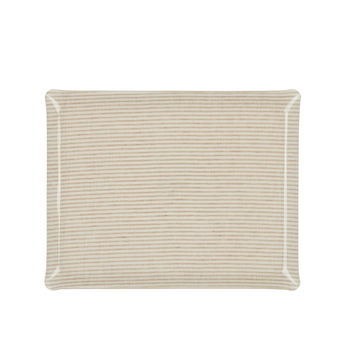 Fabric Tray Large Stripe Beige and White