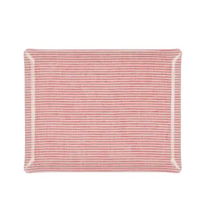 Fabric Tray Large Stripe Pink and White