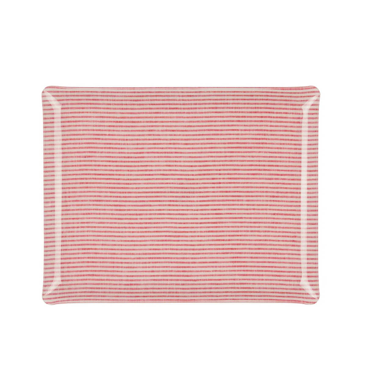 Fabric Tray Large Stripe Pink and White