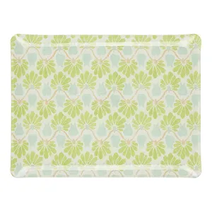 Fabric Tray Medium Ginko Leaf Green/Aqua