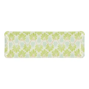 Fabric Tray Oblong Ginko Leaf Green/Aqua