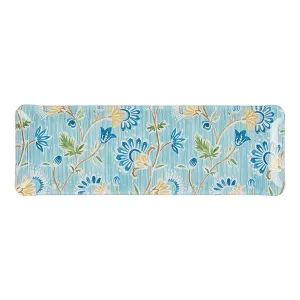 Fabric Tray Oblong Indienne/Stripe Blue/Green