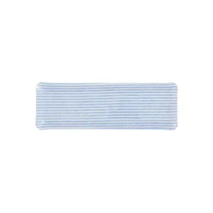 Fabric Tray Oblong Stripe Blue and White