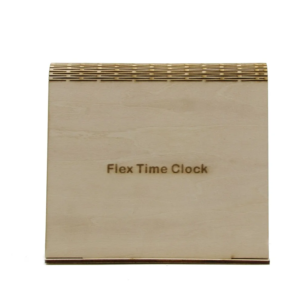 Flex Time Clock Sleek Minimalist Wood Table Clock Custom Living Hinge Wooden Desk Clock Modern Simple Wooden Clock