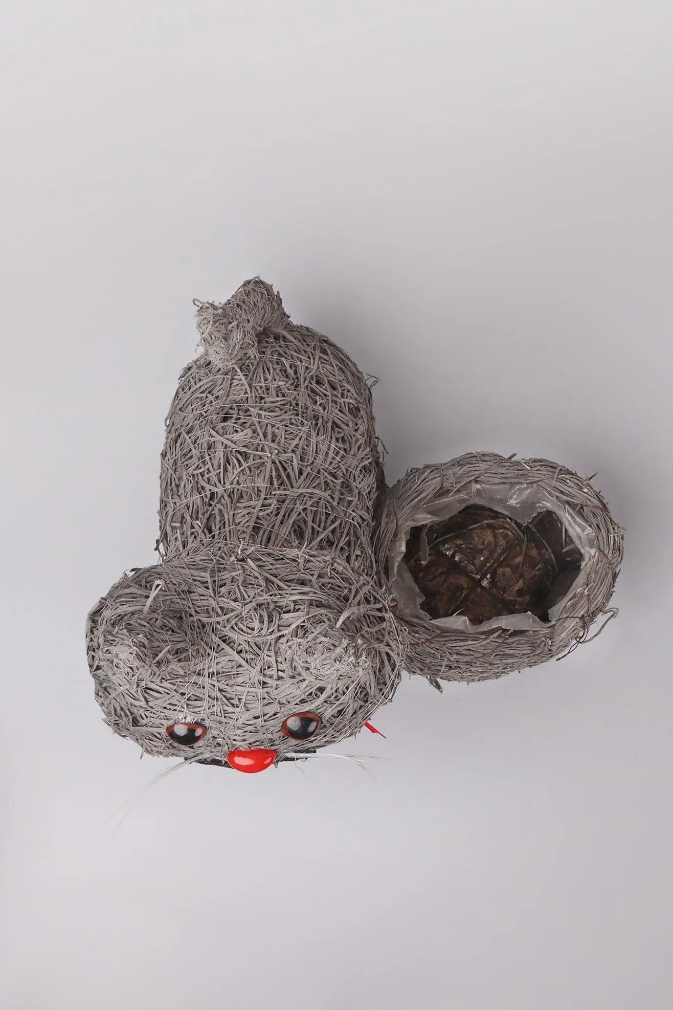 Friendly Grey Cat Fiber Planter