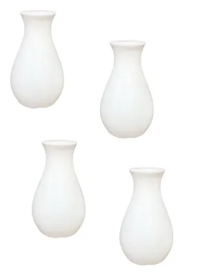 Garden's Need Decorative Designer Lucky Flower Vase or Flower Holder for Home Decor Table top Size 6 INCH, White, Best for Gift Also. (Plastic Lucky Pot Set of 4)