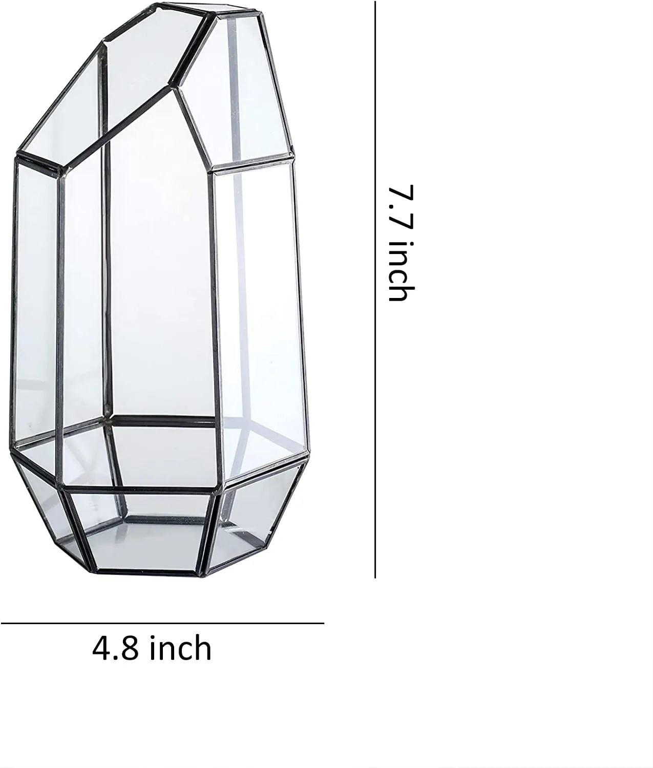 Glass Geometric Terrarium Container 5.3X9.6 inch and 4.8X7.7 inch Tabletop