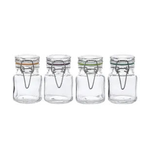 Glass Jars With Airtight Lids and Leak Proof Rubber Gasket,Storage Jars With Hinged Lid