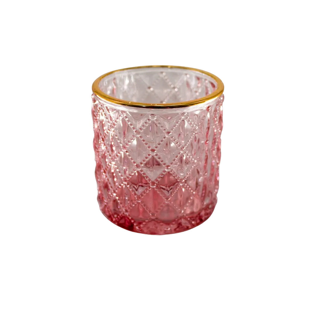 GLASS POT 7X7.5CM PINK