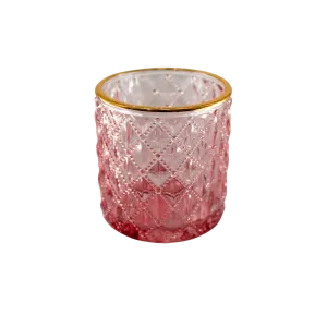 GLASS POT 7X7.5CM PINK