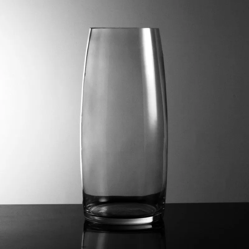 Hand-Blown Fluted Clear Glass Vase