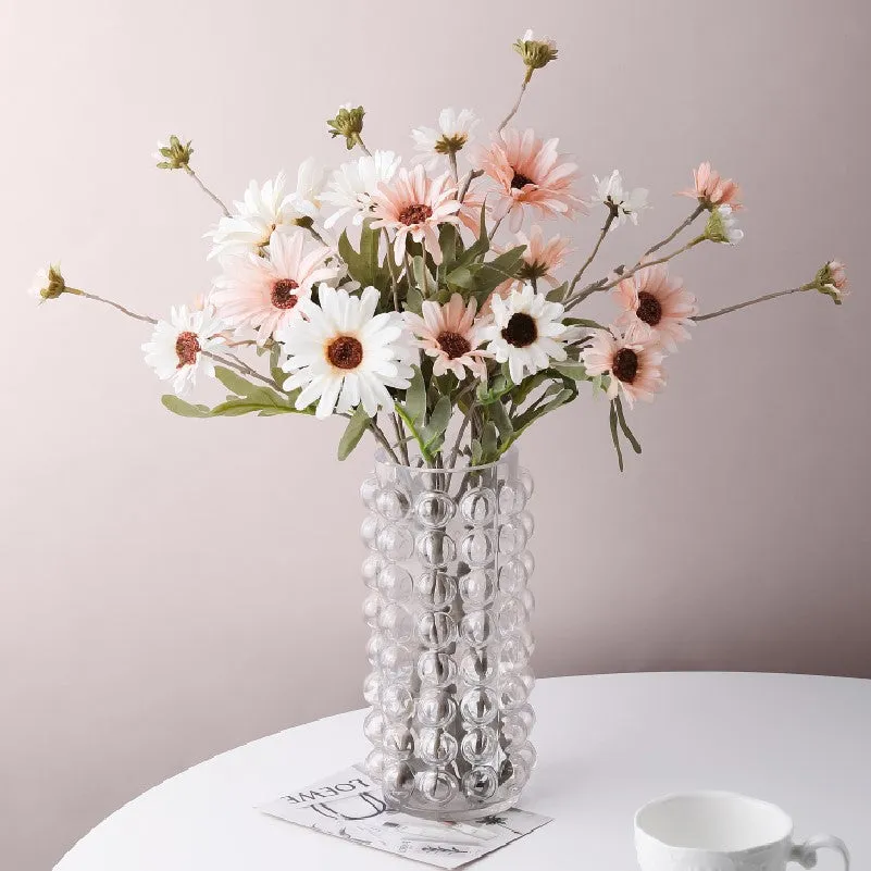 Hand-Blown Spotted Clear Glass Vase