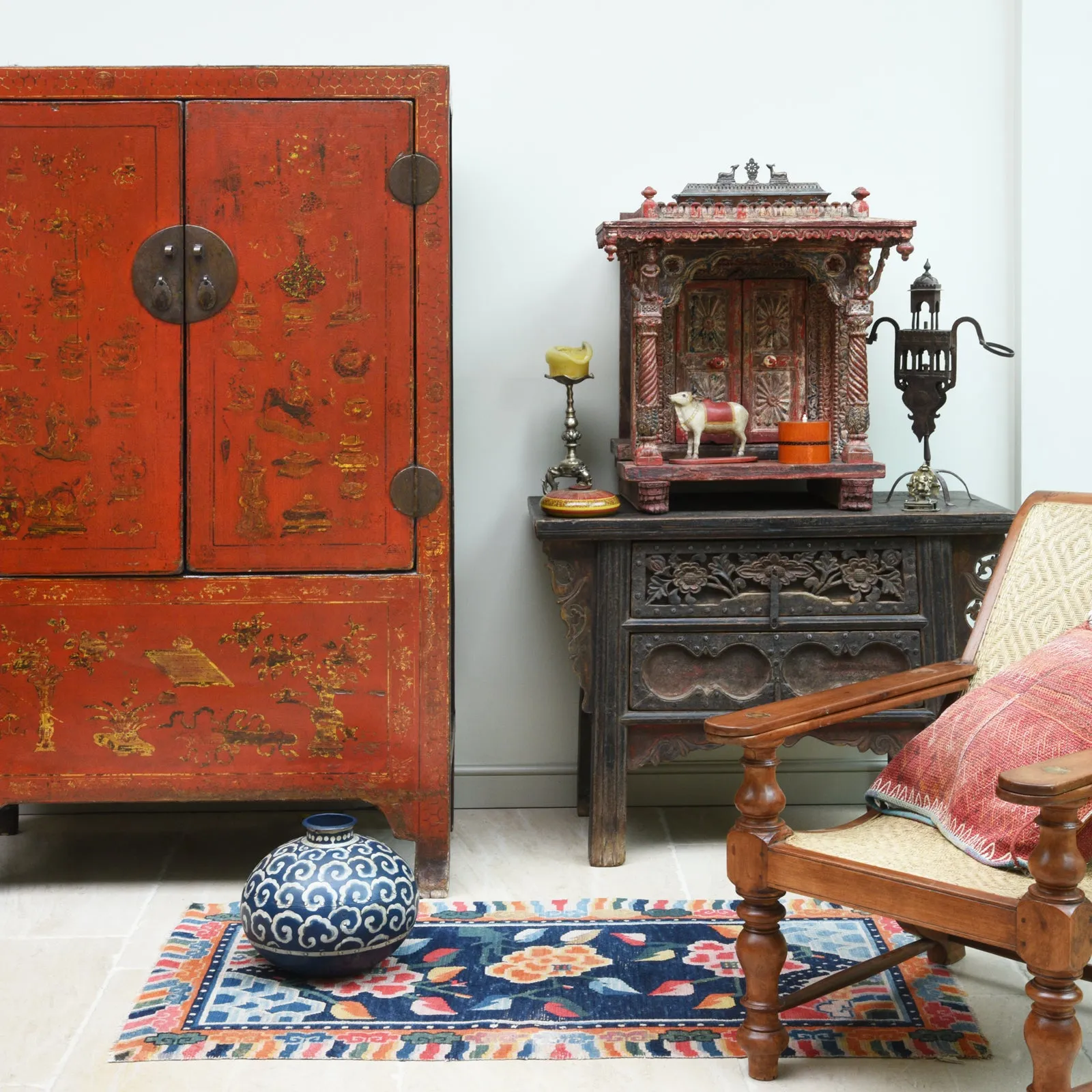 Indian Teak Planters Chair - Ca 1910