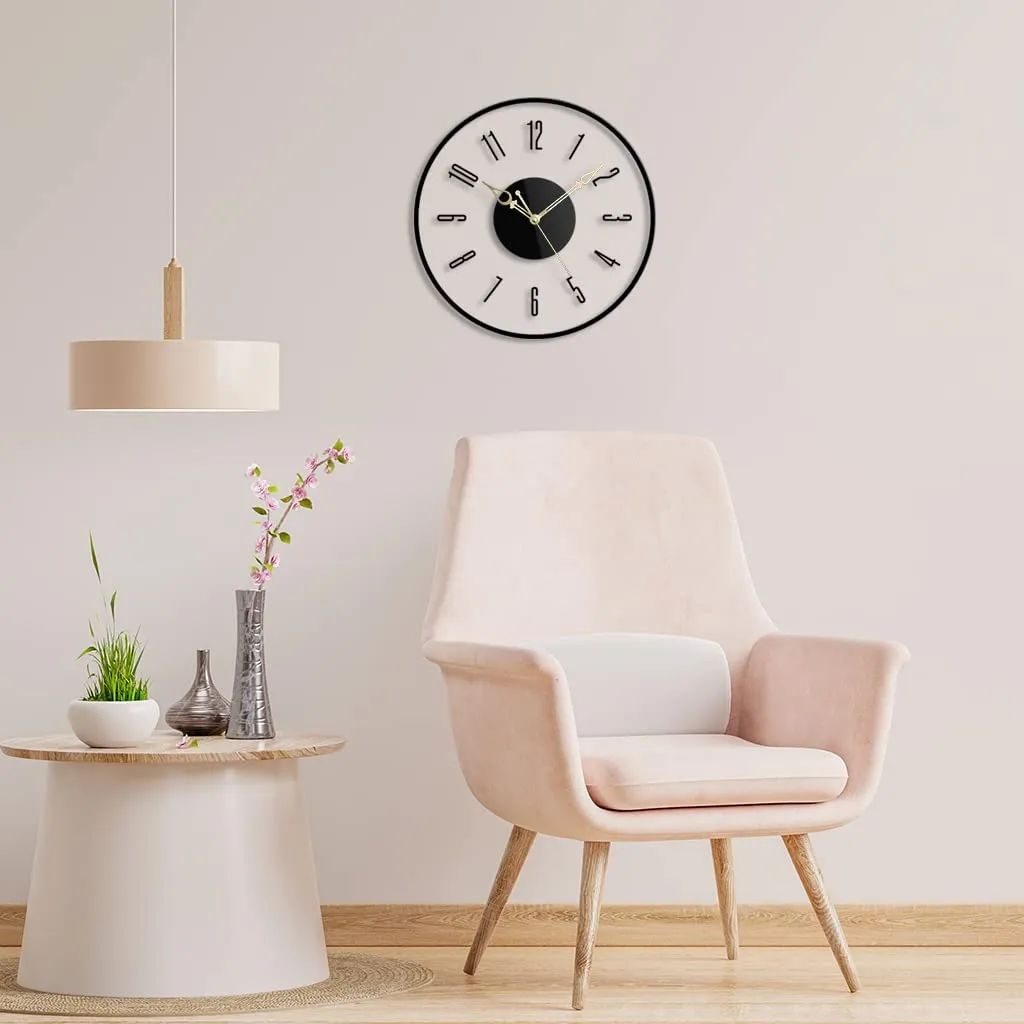 Ingo creation Round Shape Acrylic Sleek Numeric Silent and Sweep Wall Clock for Living Room Home Bedroom & Office Wall Decoration (Transparent, 12 Inch) Analog