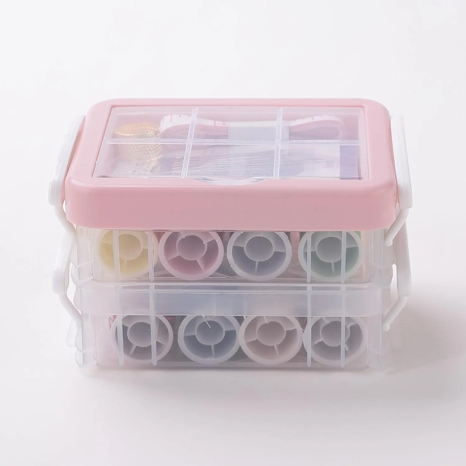 Kuber Industries 3 Sewing Kit Boxes for Home Use (33 Items Included Inside) | Sui Dhaga Kit for Stitching | Multifunctional Stitching Accessories for Embroidery | Threads and Needles with Reel Box