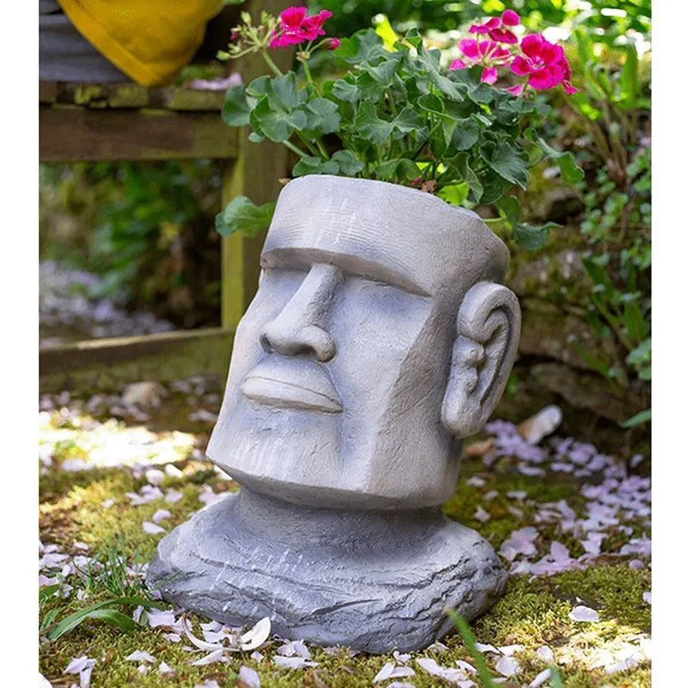 La Hacienda 34cm Resin Easter Island Head Planter