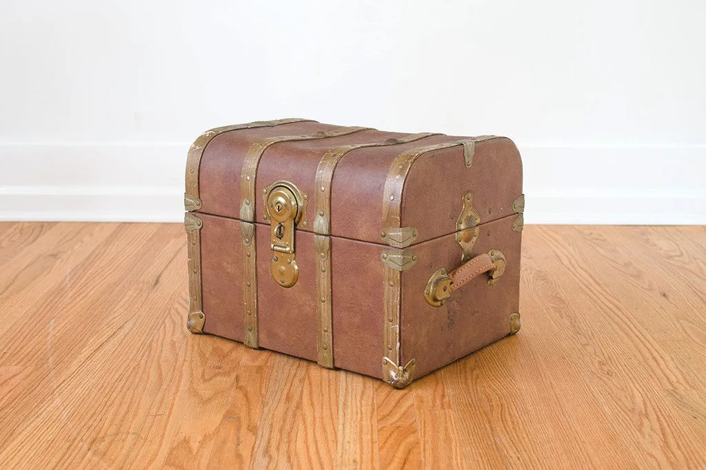 Leather Chest Side Table