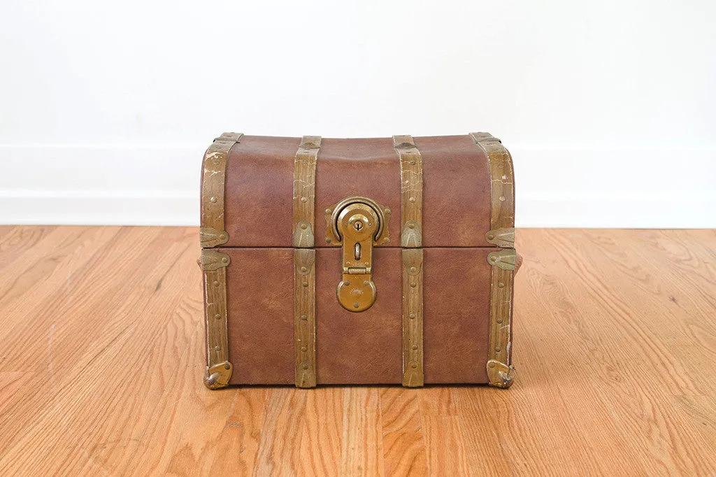 Leather Chest Side Table