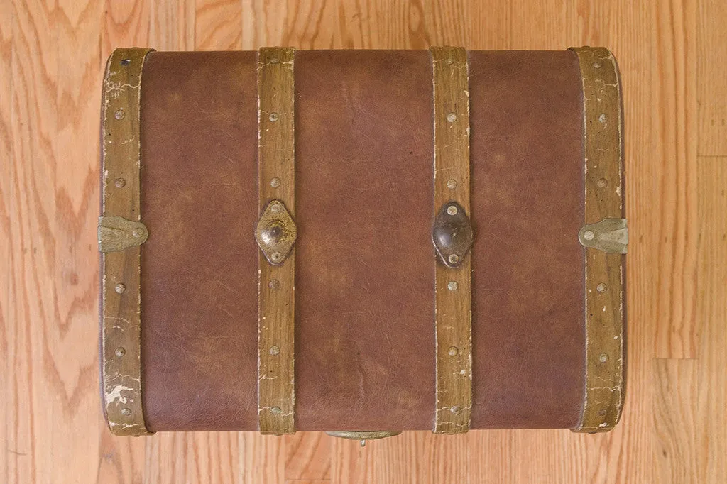 Leather Chest Side Table