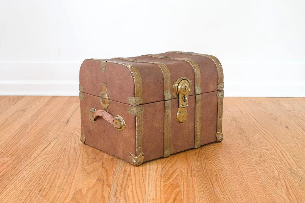 Leather Chest Side Table