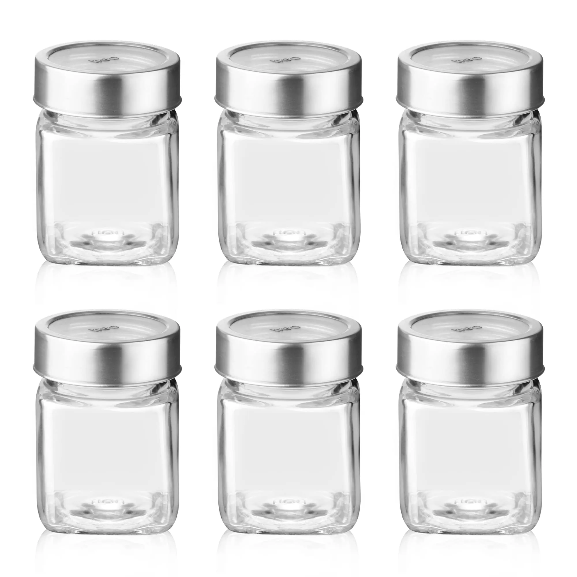 MILTON Treo Cube Storage Glass Jar, Set of 6, 180 ml Each, Transparent| BPA Free | Storage Jar | Kitchen Organizer | Modular | Multipurpose Jar | Cookies Jar