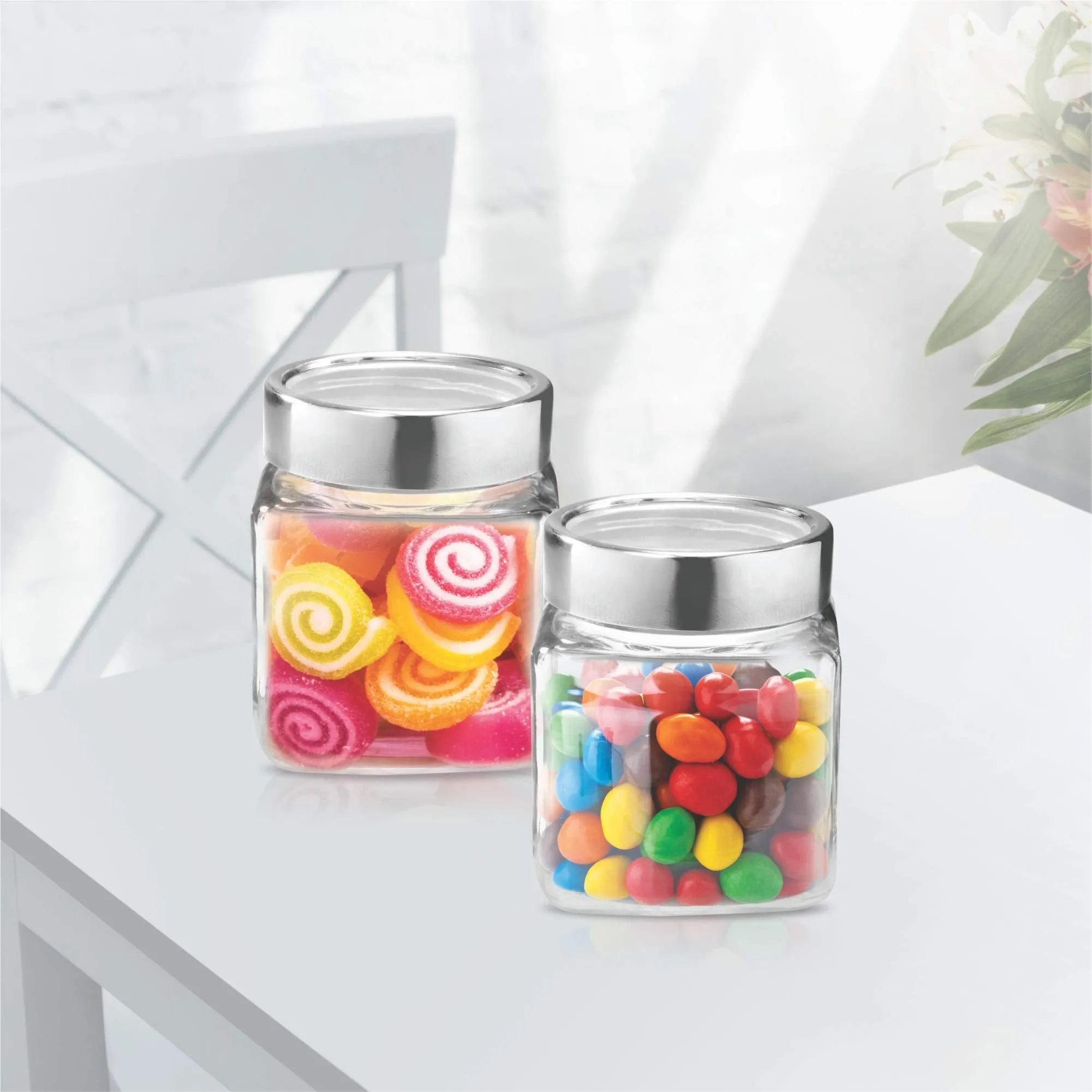 MILTON Treo Cube Storage Glass Jar, Set of 6, 180 ml Each, Transparent| BPA Free | Storage Jar | Kitchen Organizer | Modular | Multipurpose Jar | Cookies Jar