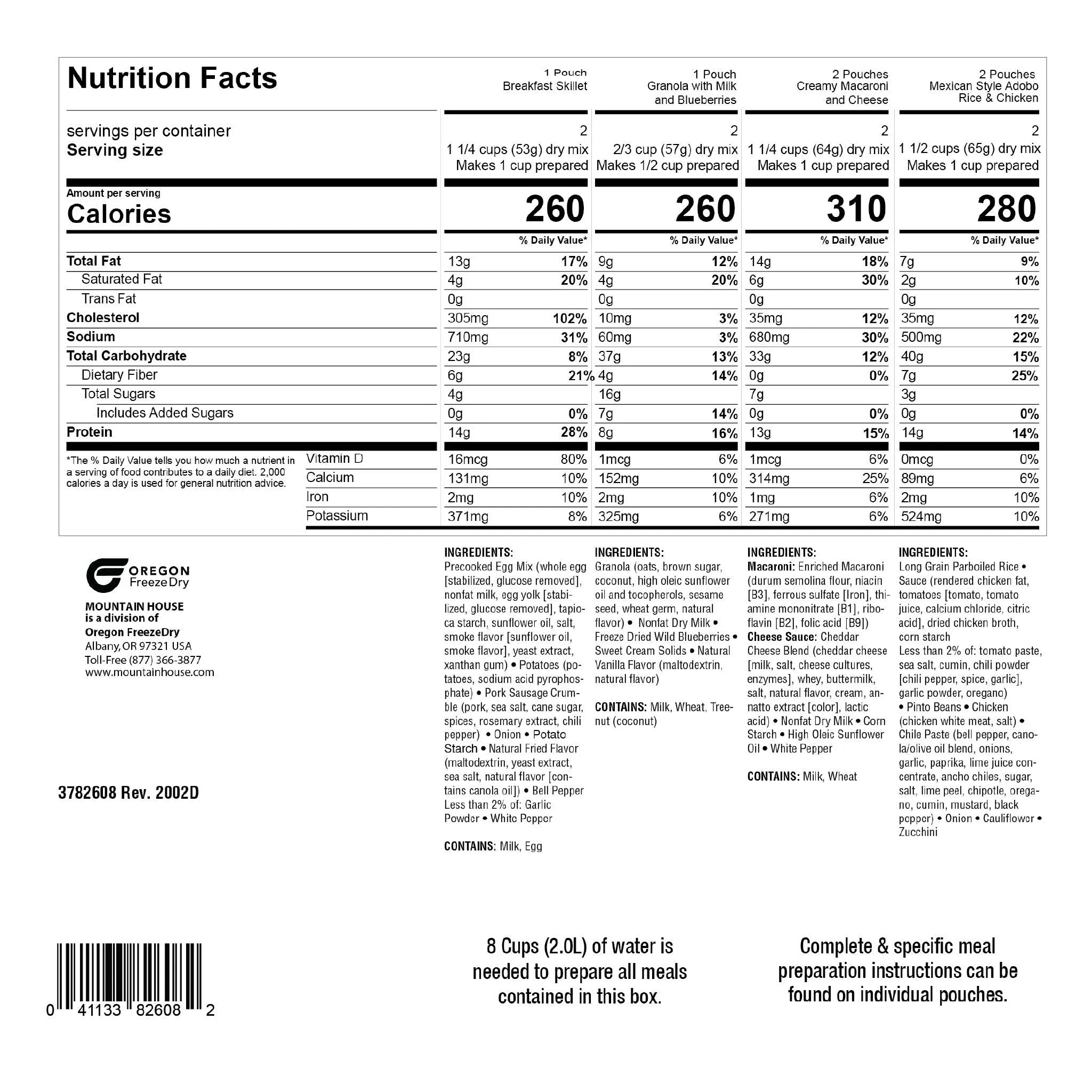 Mountain House - 2 Day Emergency Food Supply - 12 Servings