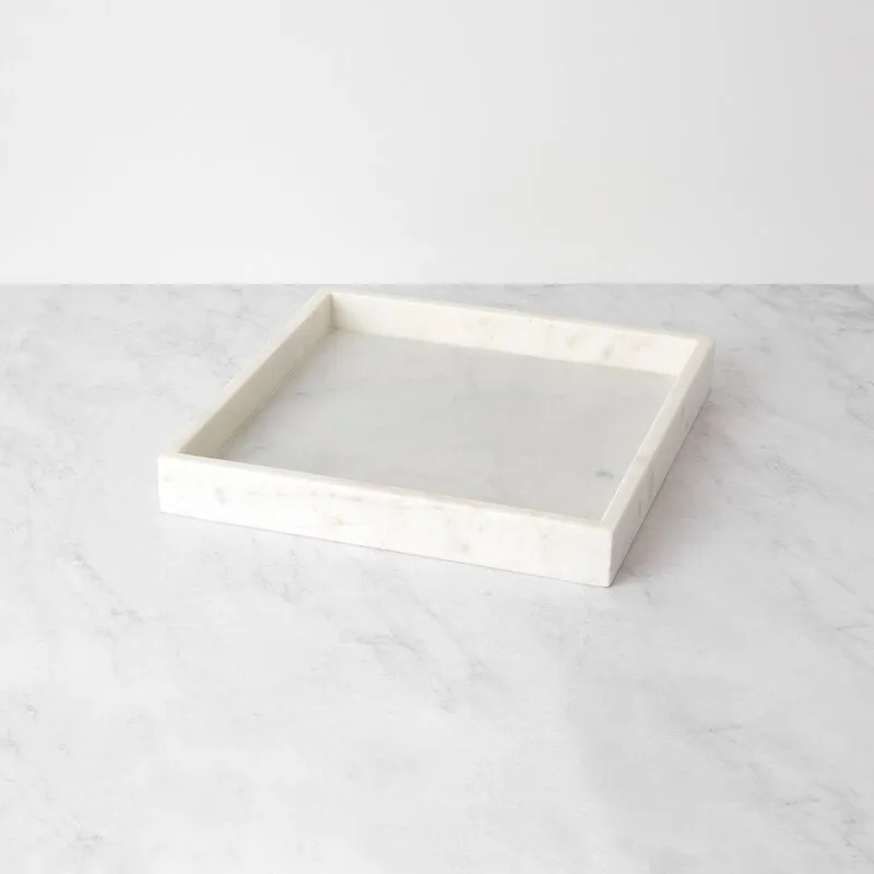 Nakraine Square Marble Ottoman/Coffee Table Tray