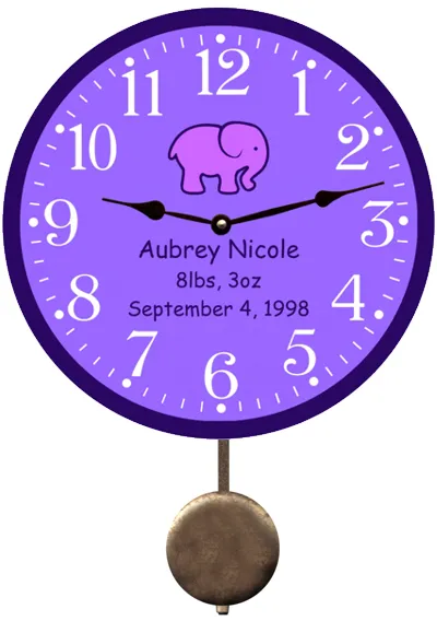 Nursery Clock- Baby Girl Clock