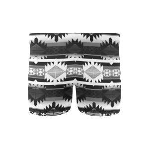 Okotoks Black and White Men's Swimming Trunks