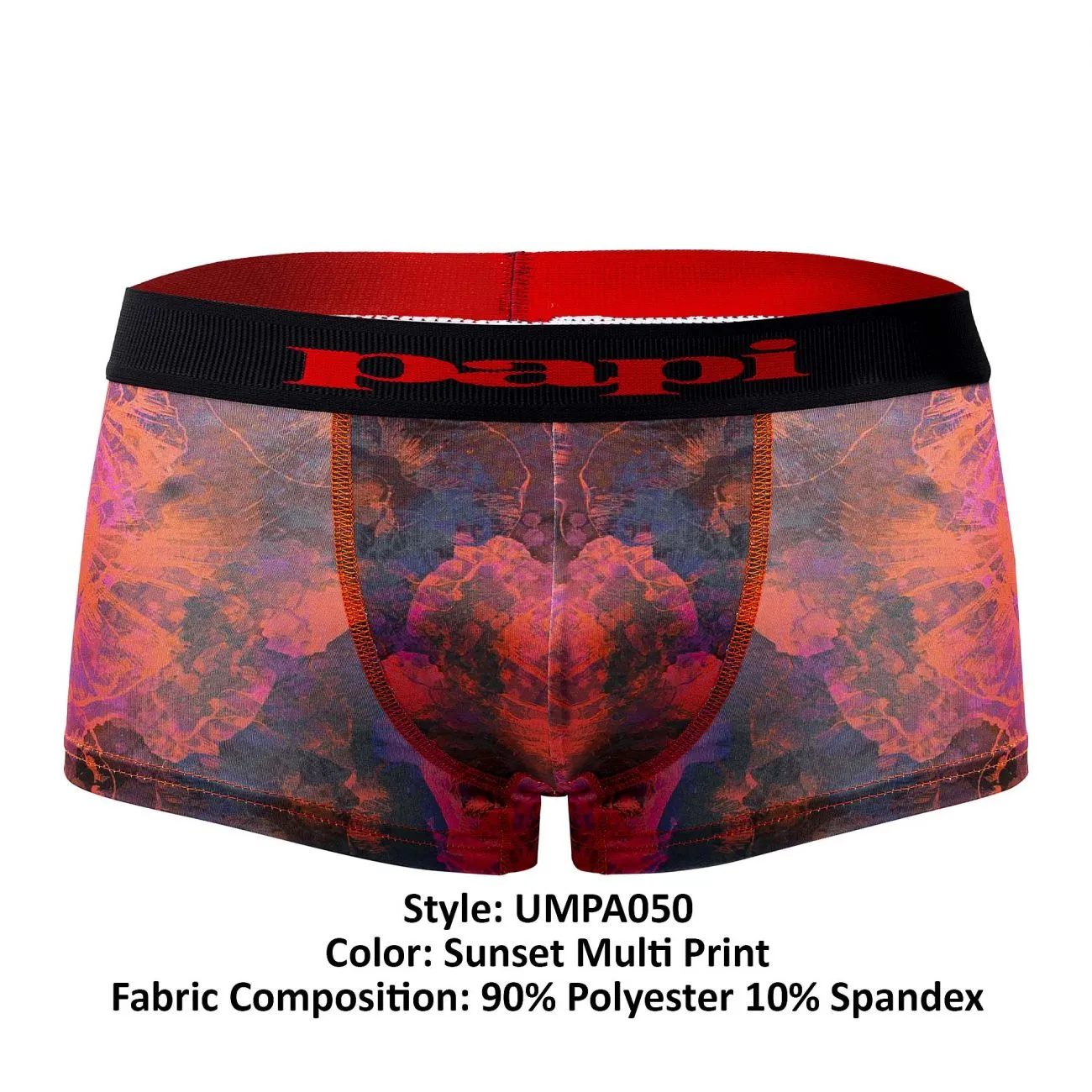 Papi UMPA050 Fashion Microflex Brazilian Trunks Color Sunset Multi Print