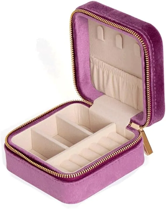 Portable Jewelry Box Display Travel Jewelry Case Boxes Storage Zipper Jewelers