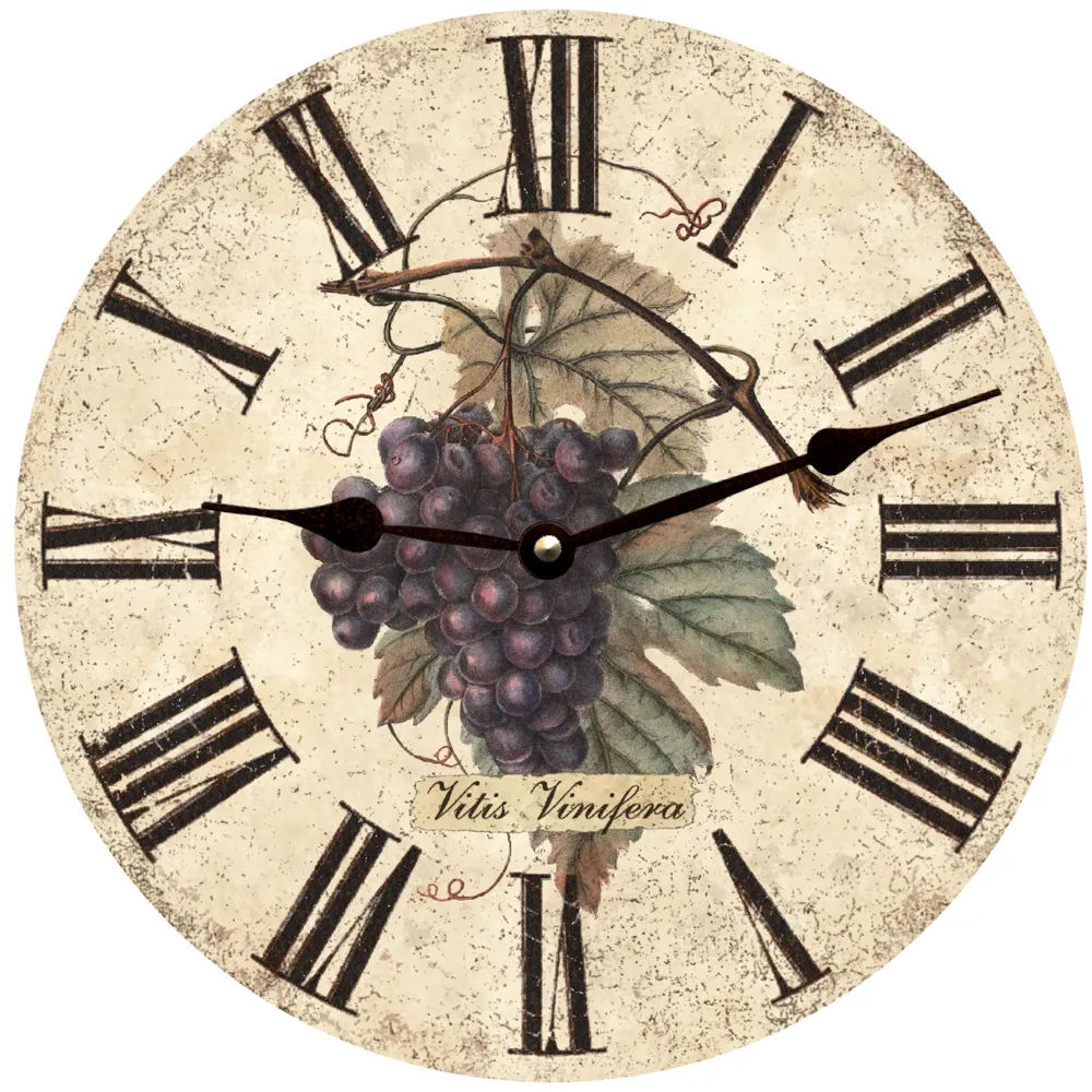 Purple Wine Grapes Clock- Wine Grapes Wall Clock