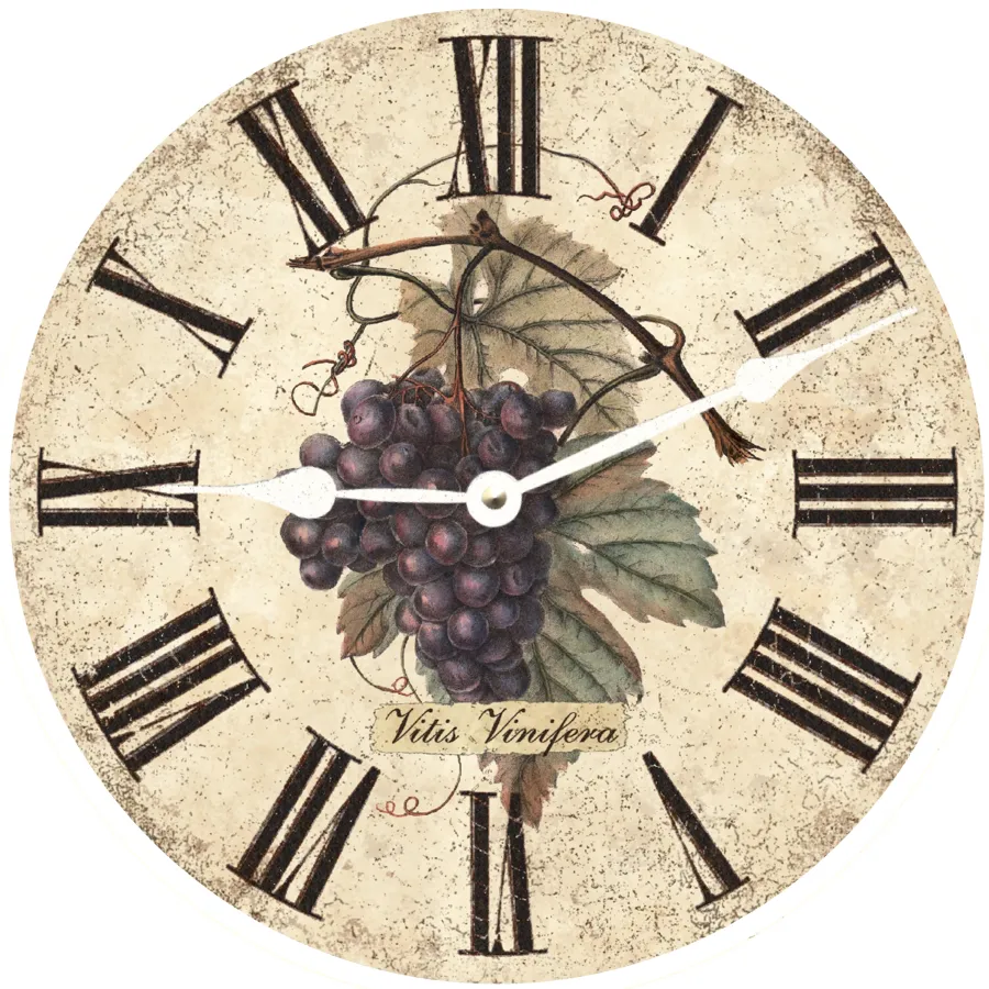 Purple Wine Grapes Clock- Wine Grapes Wall Clock