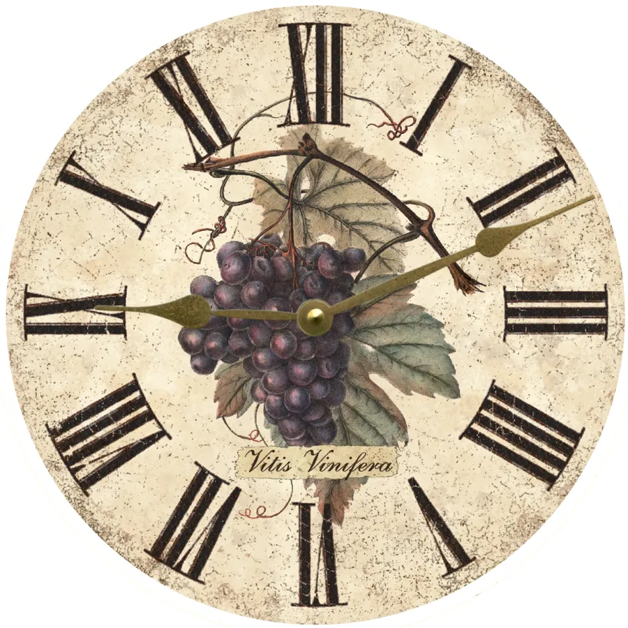 Purple Wine Grapes Clock- Wine Grapes Wall Clock