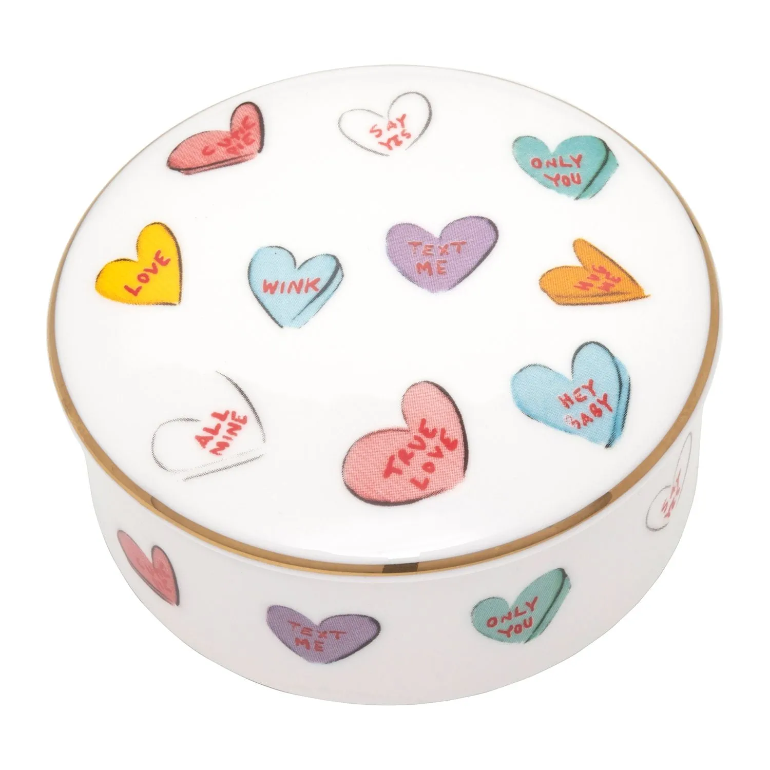 "Only You" Round Trinket Box White