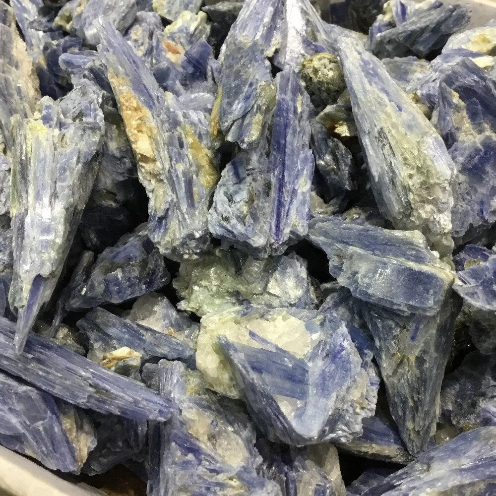 Raw Blue Kyanite Crystals, Natural Unpolished Kyanite Blades, Raw Kyanite Gemstone Rough Mineral Specimen, Chakra Clearing Healing Stone