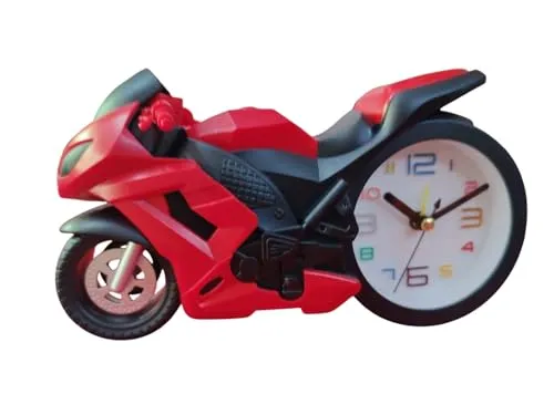 RED Colour Motorbike Clock R15 Model with ON/Off Alarm Clock Fancy for Kids and Adults USEAGE