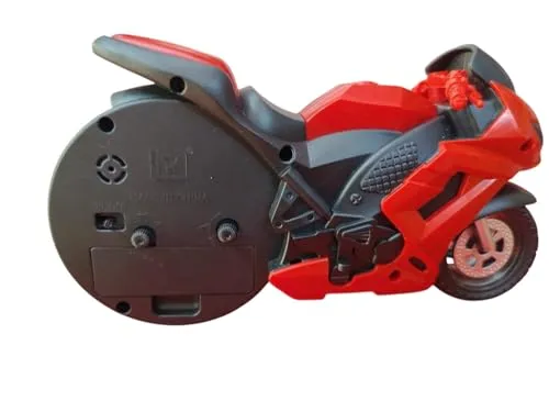 RED Colour Motorbike Clock R15 Model with ON/Off Alarm Clock Fancy for Kids and Adults USEAGE