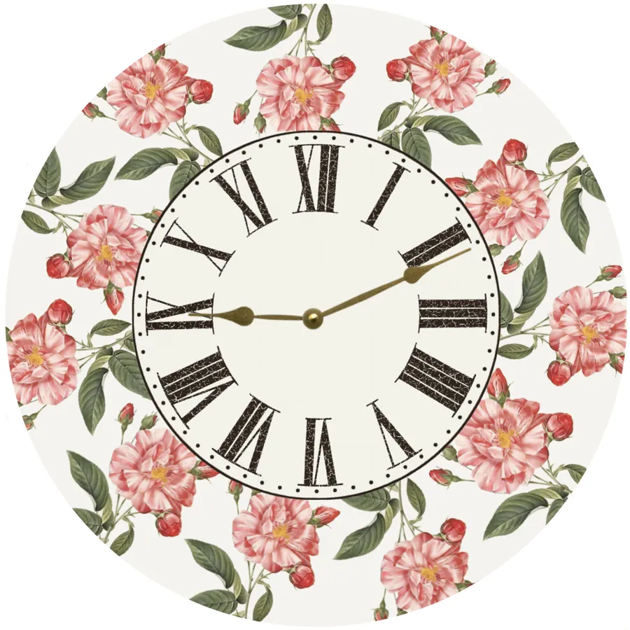 Rose Clock- Pink Rose Clock