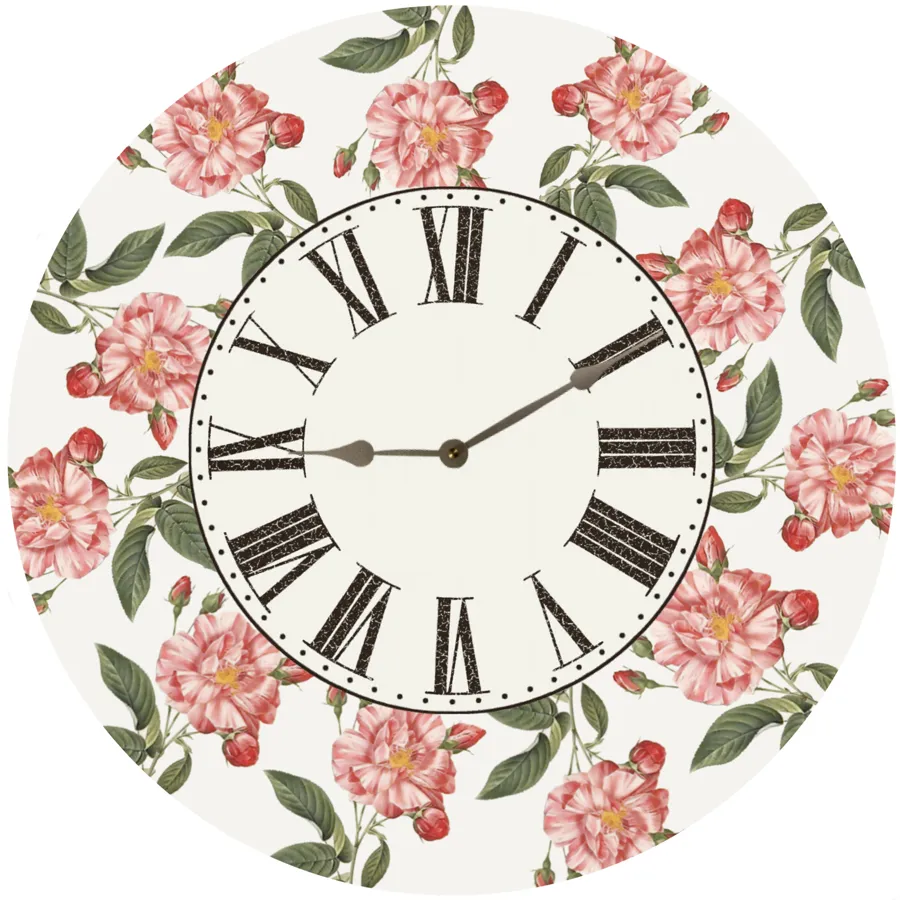 Rose Clock- Pink Rose Clock