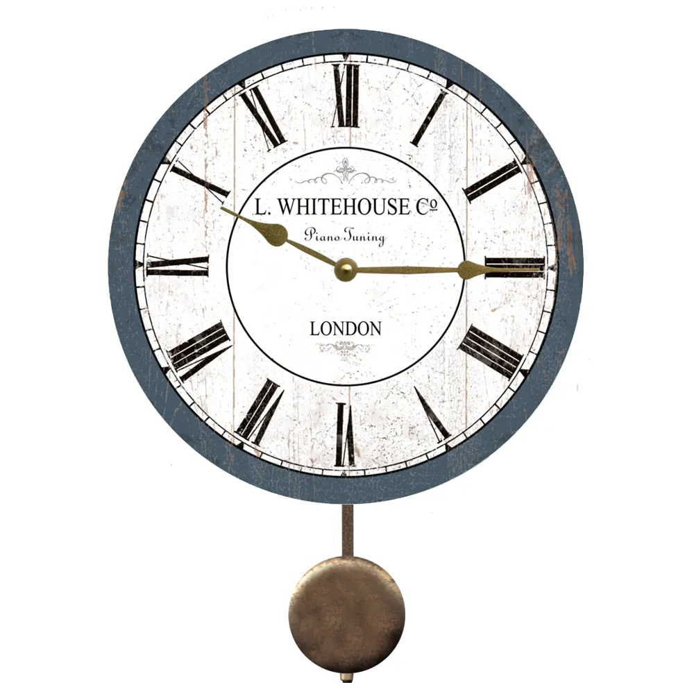 Rustic White and Blue London Clock