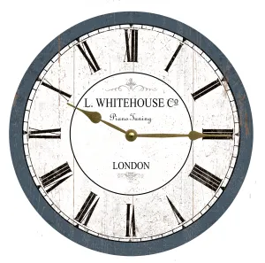 Rustic White and Blue London Clock