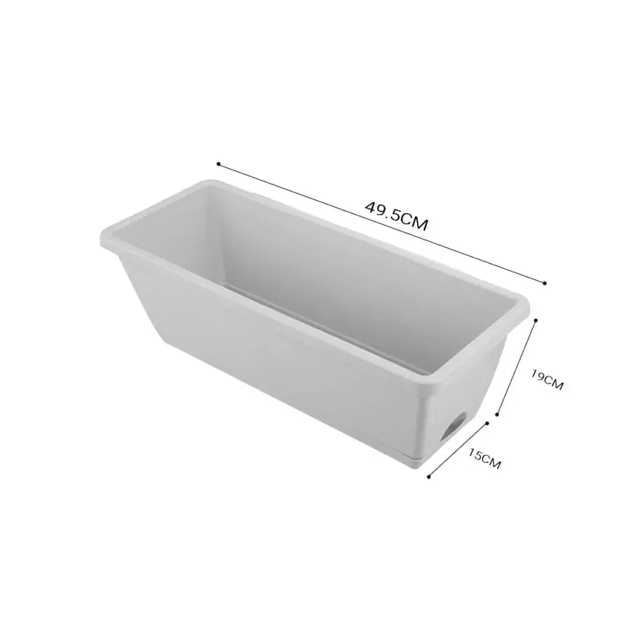 Set of 5 x 49.5cm White Rectangular Planter