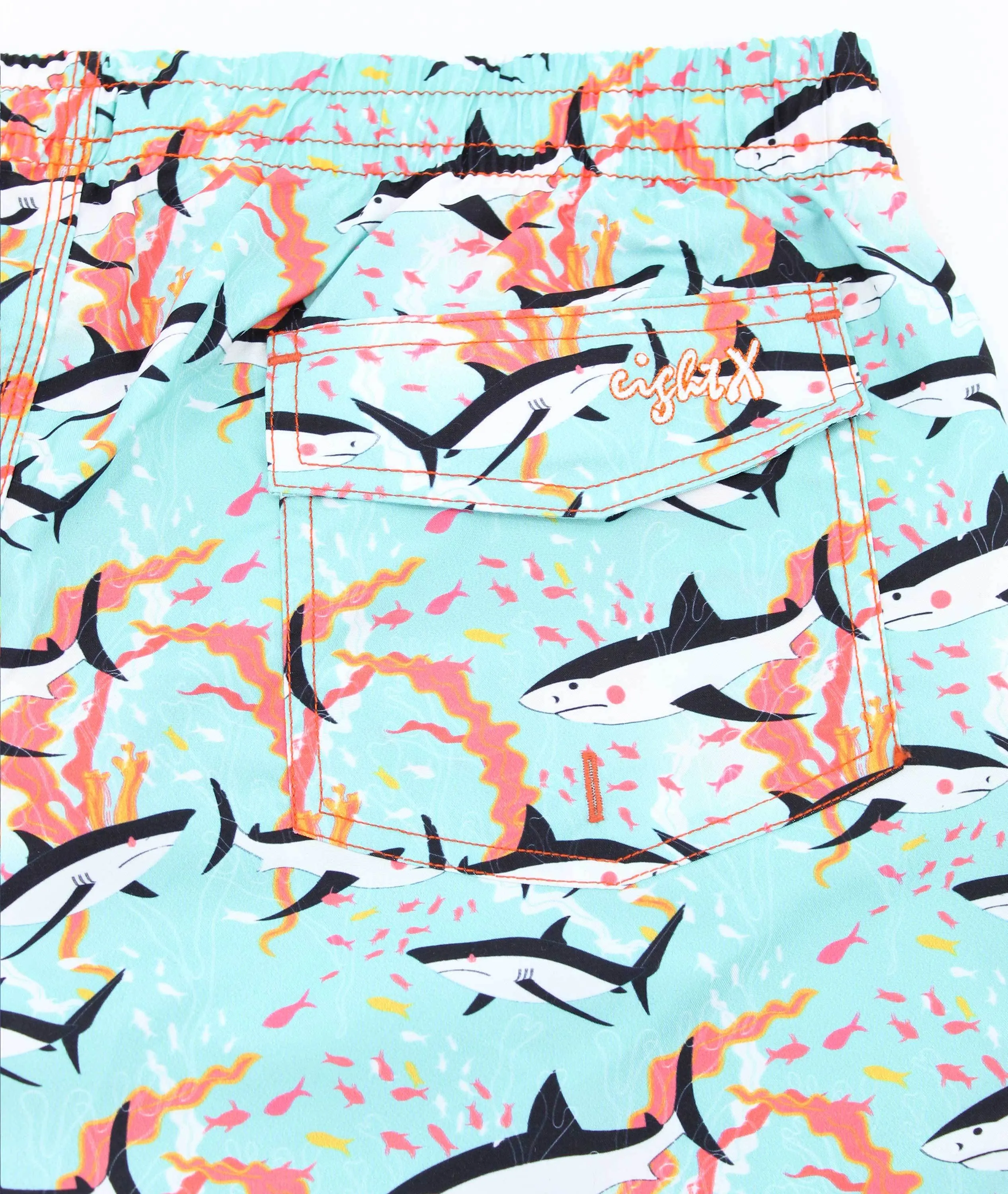 Shark Print Swim Trunks