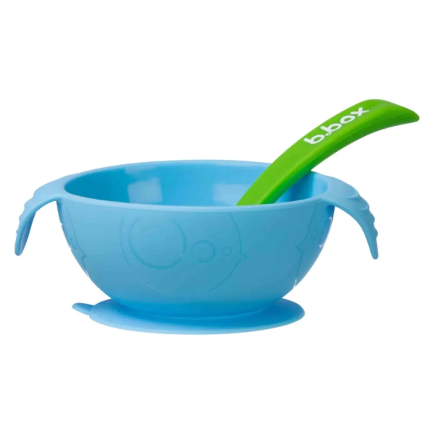 Silicone Suction Feeding Bowl Set with Spoon Blue