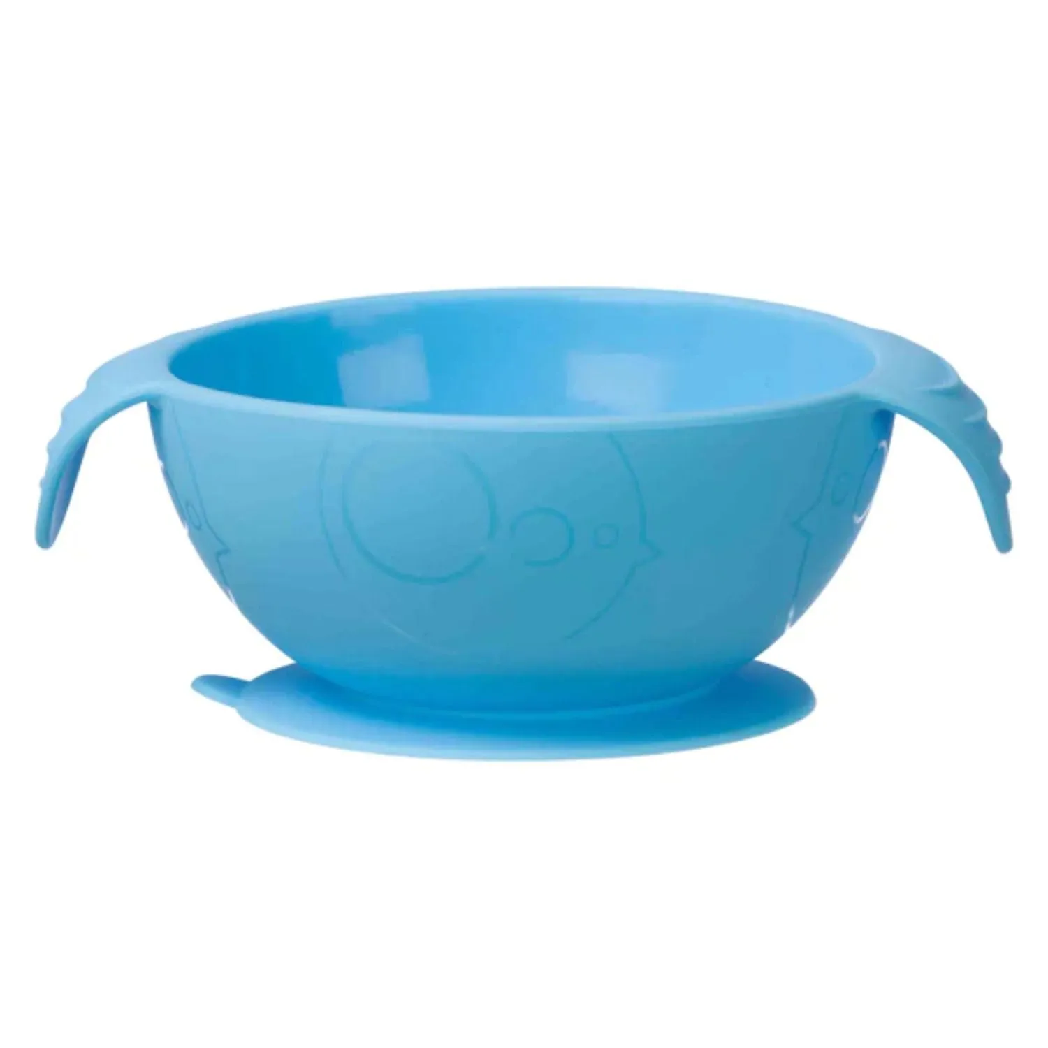 Silicone Suction Feeding Bowl Set with Spoon Blue