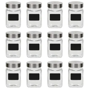 Storage Jars with Sticker 12 pcs 300 ml