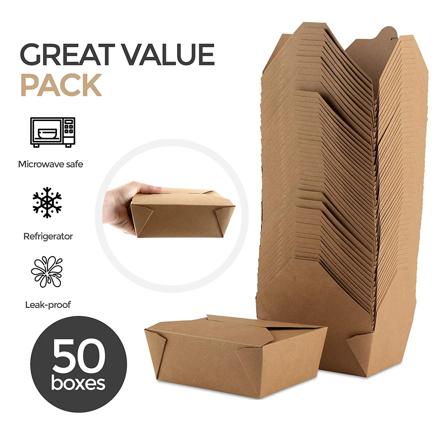 Take Out Food Containers Microwaveable Kraft Brown Take Out Boxes