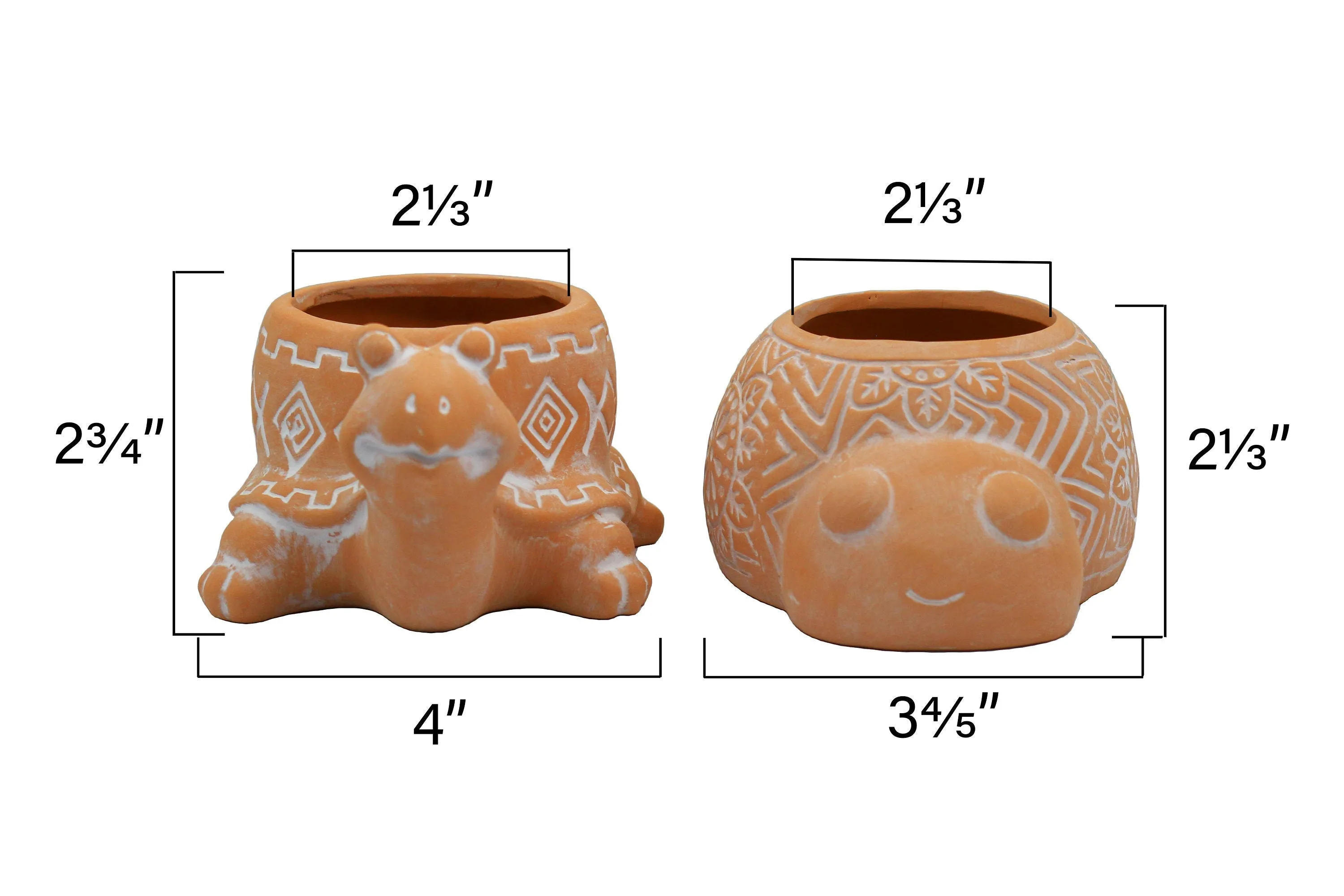 Terracotta Animal Succulent Planter, Turtle Ladybug Pots Home Decor, 2-pack Smaller Planter Set